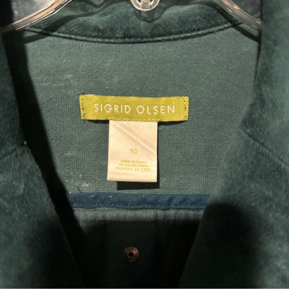 Green Velvet Cotton Blazer Jacket Coat Size 10 - Picture 2 of 5